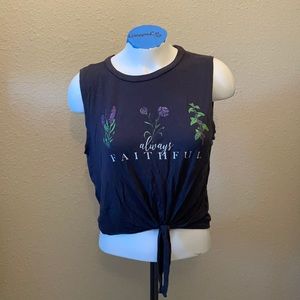 Always faithful tied up tank top